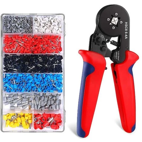 BF Pinces à Sertir D'électricien Pinces à Sertir Et Coupe-câble 1200 Pinces à Sertir à 4 Côtés Pinces à Sertir à Virole Outils De Cosse De 0,25 à 10 Mm Outils D'électricien Professionnel – Image 2