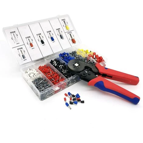 BF Pinces à Sertir D'électricien Pinces à Sertir Et Coupe-câble 1200 Pinces à Sertir à 4 Côtés Pinces à Sertir à Virole Outils De Cosse De 0,25 à 10 Mm Outils D'électricien Professionnel – Image 3