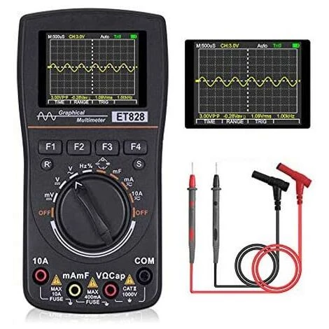 BENOBBY KIDS ET828 Multimètre à Oscilloscope Numérique Intelligent 2 En 1,avec Bande Passante De 1 MHz Taux D'échantillonnage