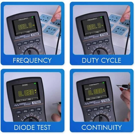 BENOBBY KIDS ET828 Multimètre à Oscilloscope Numérique Intelligent 2 En 1,avec Bande Passante De 1 MHz Taux D'échantillonnage – Image 3