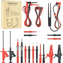Cable Multimetre，DURFICST 21 In 1 Cordon Multimetre, Avec Sonde Multimètre Remplaçable, Pince Crocodile, Crochet De Test, Convient Pour Multimètre Et Pince Ampèremétrique