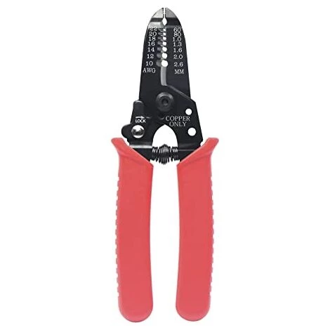 LTS FAFAPince à Dénuder Et Coupe-fil, Pince à Dénuder Pour Fil De Cuivre Dur De 0,6 à 2,6 Mm, Fil Toronné Et Fil Multiconducteur, Longueur 165 Mm, Rouge