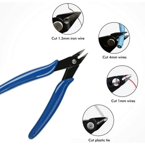 Lot De 2 Pince Coupante Fil 13cm Pince Coupe Cable Latérales Avec Un Couvercle De Protection Pince à Denuder Diagonale Acier Léger Poignée De Revêtement PVC Ergonomique Pour Coupe Fil Bricolage Bijoux 56Vingt – Image 2