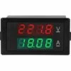 LIFCAUSAL Voltmètre Numérique Ampèremètre Tension Courant Testeur Jauge Volt Ampérage Testeur Compteur Amp Détecteur Rouge Vert Double Affichage Multimètre Numérique
