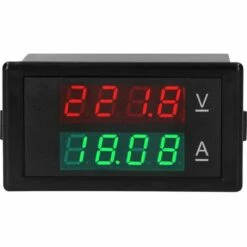 LIFCAUSAL Voltmètre Numérique Ampèremètre Tension Courant Testeur Jauge Volt Ampérage Testeur Compteur Amp Détecteur Rouge Vert Double Affichage Multimètre Numérique