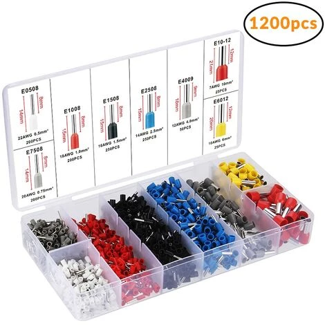 BDD Jeu De Pinces à Sertir, 0,25-10 Mm²/AWG23-7 Outil De Sertissage De Fil à Cliquet Auto-réglable Avec 1200 Connecteurs à Sertir Et Embouts De Fil – Image 3