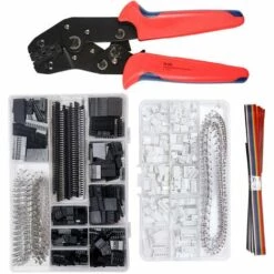 BDD Pince à Sertir à Cliquet Avec 1550 Connecteurs Dupont Mâle/femelle 0,1-1,0 Mm² Et 460 Connecteurs JST Pour Connecteurs 2,54 Mm 3,96 Mm