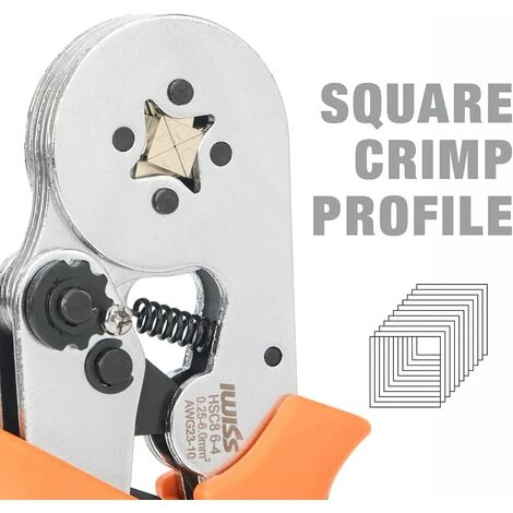 OSQI Outils De Sertissage De Virole Bootlace, Utilisés Pour Les Viroles De Câble à Manchons D'extrémité De 0,25 à 10,0 Mm², Sertisseuse De Fil à Cliquet Auto-réglable - Type De Sertissage Carré – Image 2