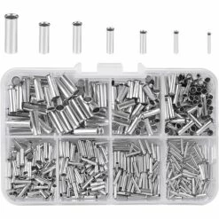 CESIèCLEFOU Embouts De Câble Non Isolés 0,5/0,75/1,0/1,5/2,5/4,0/6,0 Mm² Connecteurs Bout à Bout Terminaison à Sertir De Câble Dans Une Boîte En Plastique Pour Les Projets D'électrique, 10-22 AWG（600 Pcs ）Lefou