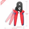 MERéTéET Pince à Sertir Professionnelle Portable AWG23–10 Avec Cliquet à Main Auto-ajustable Pour Embouts De Câble (tête Noire Avec Poignée Rouge)