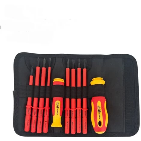 DONTODENT Lot De Tournevis Isolés 10 Pièces Tournevis Électricien, Jeu De Tournevis Isolés Multifonctions