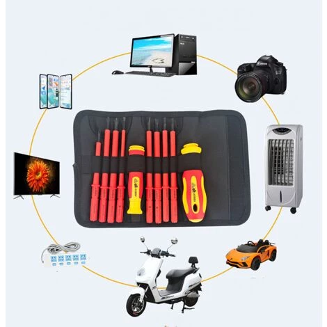 DONTODENT Lot De Tournevis Isolés 10 Pièces Tournevis Électricien, Jeu De Tournevis Isolés Multifonctions – Image 3