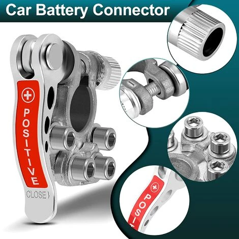 MONLY Connecteurs De Borne De Batterie Bornes De Batterie De Poteau Supérieur De Voiture Connecteurs De Pince De Câble De Fil SAE/JIS A Type Positif Et Négatif Pour Voitures, Les Camions, Les Bus – Image 2