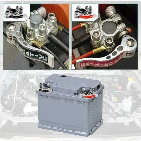 MONLY Connecteurs De Borne De Batterie Bornes De Batterie De Poteau Supérieur De Voiture Connecteurs De Pince De Câble De Fil SAE/JIS A Type Positif Et Négatif Pour Voitures, Les Camions, Les Bus – Image 3