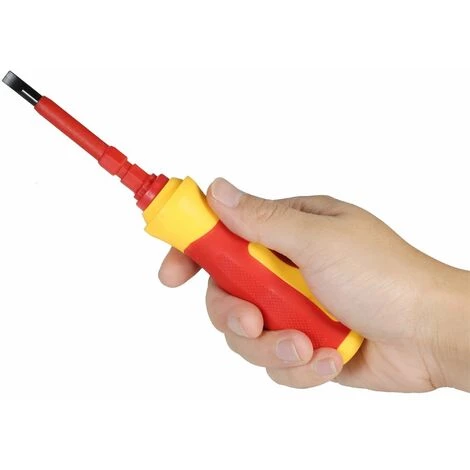 LIFCAUSAL Jeu De Tournevis Isolés Interchangeables 7 En 1 500V Avec Phillips Magnétique Et Embouts à Fente Kit D'outils De Réparation D'électricien – Image 3