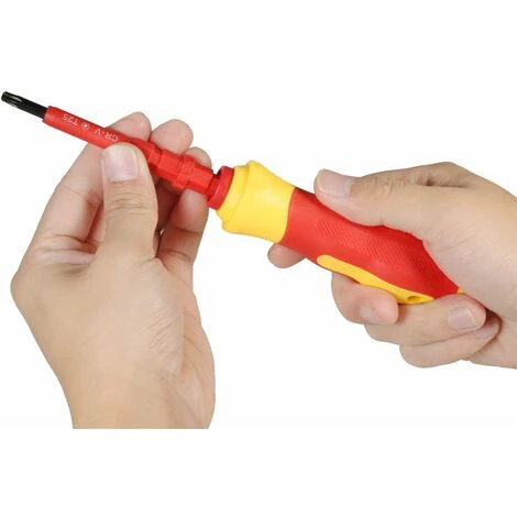 LIFCAUSAL Jeu De Tournevis Isolés Interchangeables 7 En 1 500V Avec Phillips Magnétique Et Embouts à Fente Kit D'outils De Réparation D'électricien – Image 4
