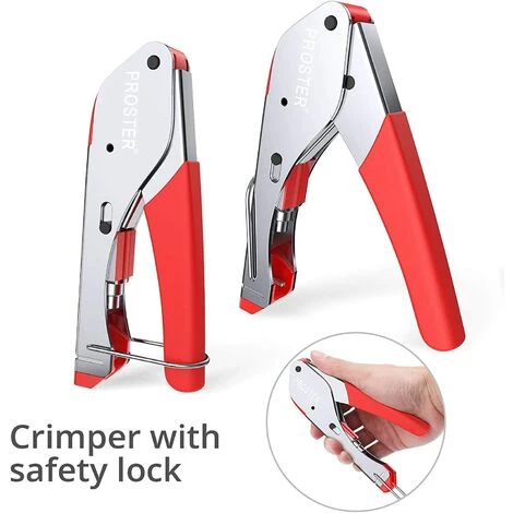 MONLY Sertisseuse De Câble Coaxial,Outil De Dénudage De Câble Coaxial Kit D'outils De Compression Coaxiale Dénudeur De Fil Avec Connecteurs F RG 6 / RG 58 / RG 59 / RG 174 #TCYJGJ – Image 3