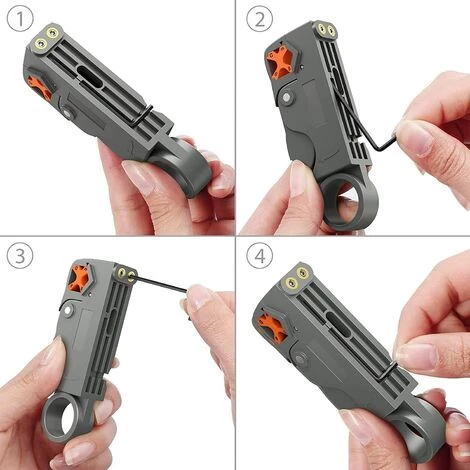 MONLY Sertisseuse De Câble Coaxial,Outil De Dénudage De Câble Coaxial Kit D'outils De Compression Coaxiale Dénudeur De Fil Avec Connecteurs F RG 6 / RG 58 / RG 59 / RG 174 #TCYJGJ – Image 5