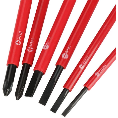 MERéTéET Lot De 7 Tournevis électriques Multifonctions Isolés à Fente Croisée Magnétique Avec Embouts Magnétiques Pour électricien – Image 3