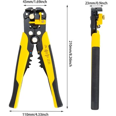 GRID COOL Pince à Dénuder Automatique Pince à Sertir Avec Reglage De Précision Cables AWG 24-10 / 0,2-6.0mm², Convient Pour Dénuder, Couper, Appuyer, Isoler Ou Non Isolé – Image 5