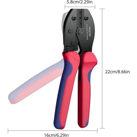 OCXIN Pince à Sertir Solaire Pince à Sertir PV Connexion à Cliquet 26-10 AWG Pour Connecteurs Solaires 2.5-6mm² Panneau Solaire Câble PV – Image 5