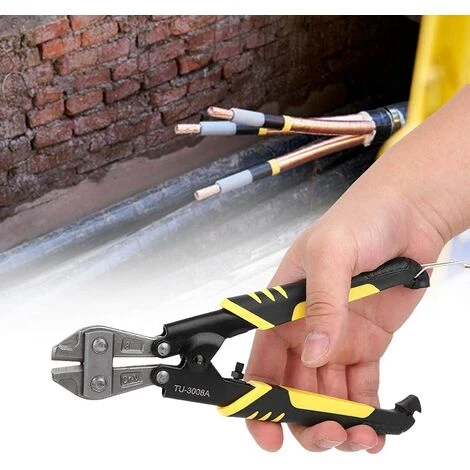 ENLENK Coupe-câble, Outil à Main Ergonomique Double Ton Poignée Antidérapante Mini 8 Pouces En Acier Au Chrome-vanadium Robuste Pour Couper Les Boulons Vis à Chaîne Fil – Image 5