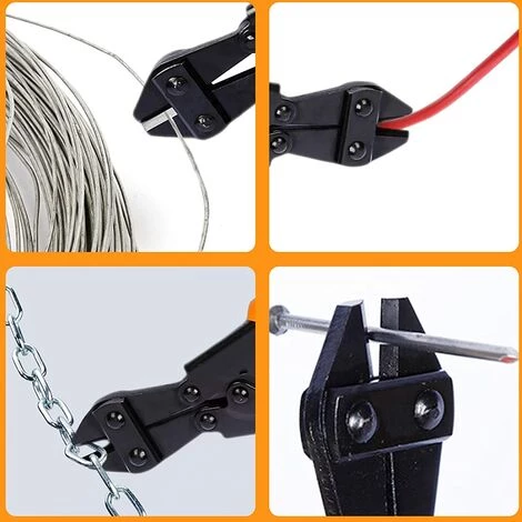 ENLENK Coupe-câble 200 Mm Coupe-boulons, Treillis Métallique, Ciseaux à Ressort Avec Poignée Confortable En Caoutchouc Souple, Poignée Ergonomique En Caoutchouc (1 Paquet) – Image 4