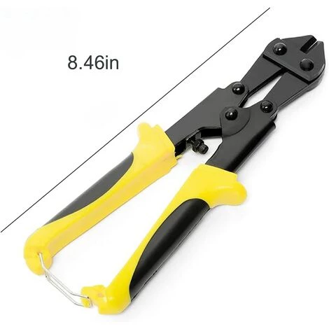 ENLENK Coupe-boulons De 8 Pouces Coupe-câbles Robustes De 215 Mm Cisailles à Ressort Avec Poignée Antidérapante Souple (Jaune) – Image 2