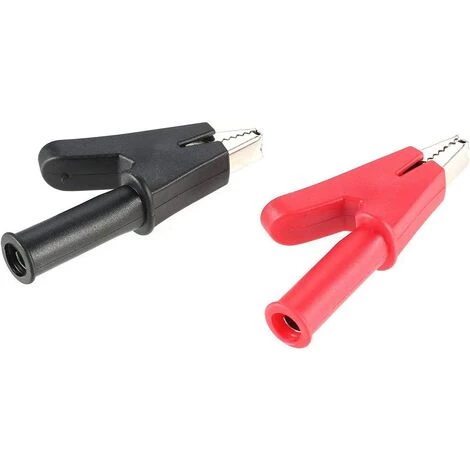 JOORRT 2 Pinces De Protection Complètes Pinces Crocodile Pince Crocodile Pour Testeur Multimètre Noir Rouge – Image 4
