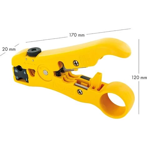 AOUGO ABI212 531- Pince à Dénuder Pour Câble D'antenne | Câble TV | Câble Coaxial | Câble Réseau | Câble Ethernet | Lames De Coupe Intégrées | Pince à Dénuder Avec Poignée Robuste – Image 2