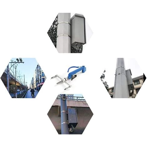 AOUGO Pince à Cercler En Acier Inoxydable - Pince à Cercler à Bande Manuelle Pince à Vis Attaches De Câble Outil De Bande De Cerclage Très Tendu Pour Tendeur De Cerclage – Image 4