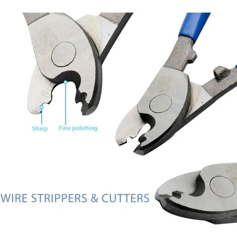 YIENJAOY AGILITY Pince à Dénuder 215 Mm Coupe-câble électrique Réglable Cisaille Câble électrique Outil De Coupe Pour Couper Les Câbles Gainés En Aluminium, Cuivre Et Plastique – Image 4