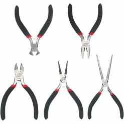GRID COOL Pince Et Tenaille Ensemble De 5 Mini-pinces Outils à Main Professionnels Comprend Une Pince à Bec Effilé Pince De Poseur De Ligne Pince à Bec Rond Pince Coupante Diagonale