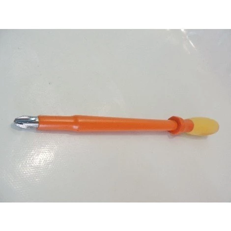 Tournevis Cruciforme Phillips 10x200mm Isolé 1000V Manche Bi-matière Lame Acier Chromé Empreinte PH4 DERANCOURT CRU10X200B