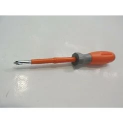 Tournevis Cruciforme Pozidrive 4x75mm Isolé 1000V Manche Bi-matière Lame Acier Chromé Empreinte PZ0 DERANCOURT POZI4X75B