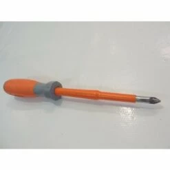 Tournevis Cruciforme Pozidrive 5x100mm Isolé 1000V Manche Bi-matière Lame Acier Chromé Empreinte PZ1 DERANCOURT POZI5X100B