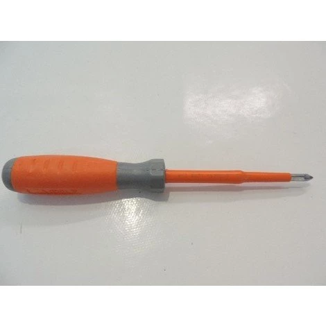 Tournevis Cruciforme Pozidrive 5x100mm Isolé 1000V Manche Bi-matière Lame Acier Chromé Empreinte PZ1 DERANCOURT POZI5X100B – Image 2