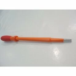 Tournevis Plat 8x200mm Isolé 1000V Lame Acier Chromé Manche Bi-matière Electricien Pour Vis Tête Fendue DERANCOURT TB8X200B