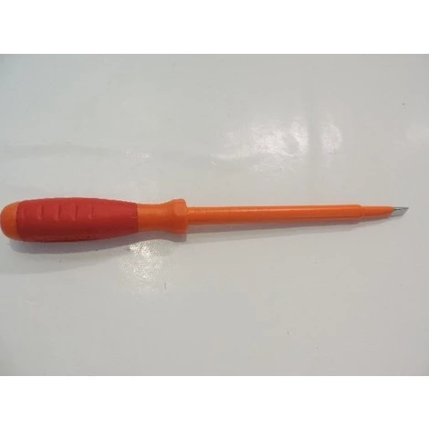 Tournevis Plat 8x200mm Isolé 1000V Lame Acier Chromé Manche Bi-matière Electricien Pour Vis Tête Fendue DERANCOURT TB8X200B – Image 2